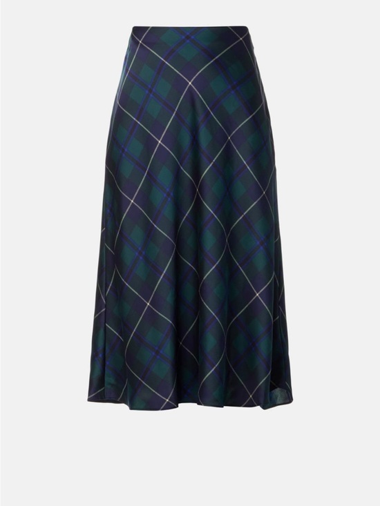 Lauren Ralph Lauren Dresses & Skirts - Lauren Ralph Lauren Navy and Green Plaid A-Line Midi Skirt